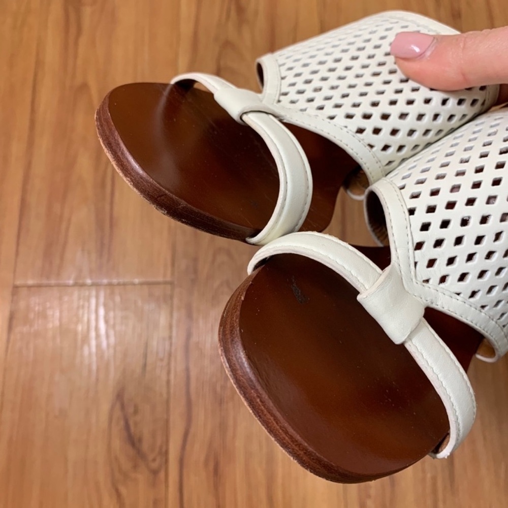 Tory Burch White Doris Slide Sandals Heels